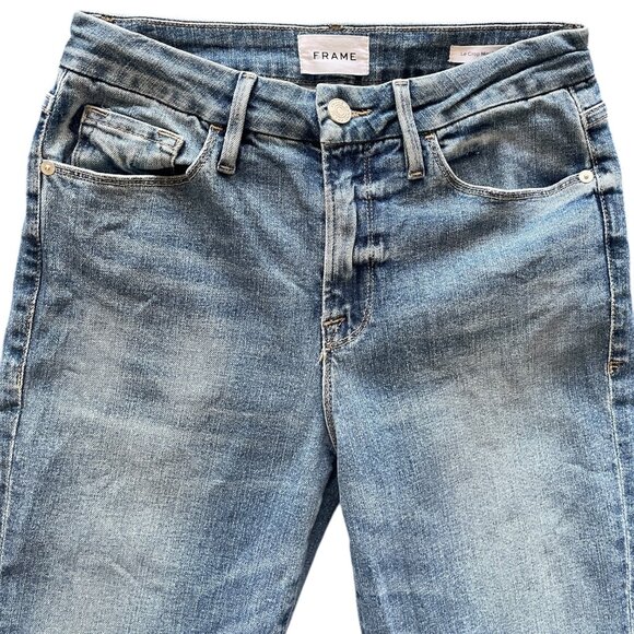 FRAME Le Crop Mini Bootcut Jeans w/ Raw Hem - Cairo Wash – Size 28 - Picture 10 of 10